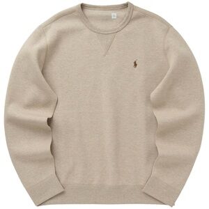 Polo Ralph Lauren 100% Cotton Sweater XL Beige Grunge Inspired LivedIn Neckline